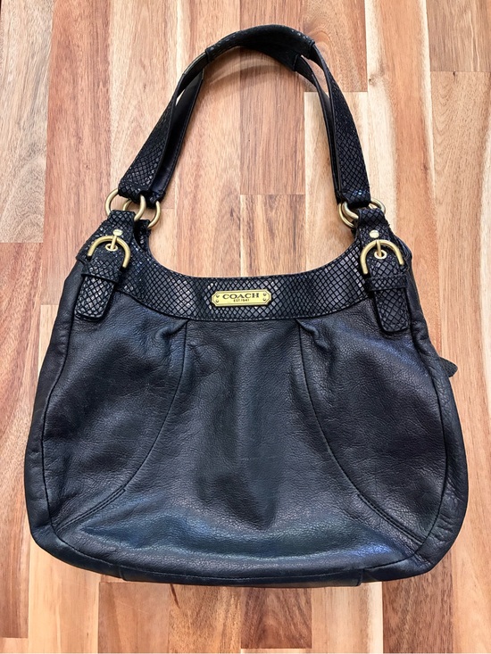 Coach Handbags - Coach Soho Black Leather Purse Shoulder Bag Hobo Slouch Snakeskin F19453 EUC